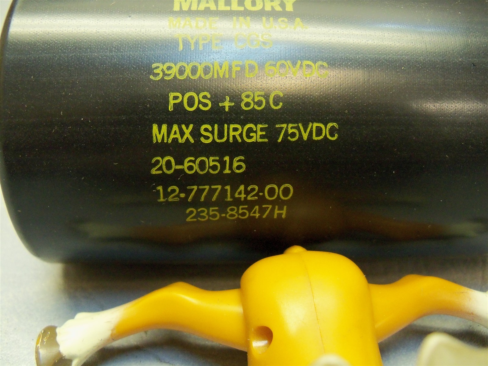Mallory Capacitor Type CGS 39000MFD 60VDC Max Surge 75VDC 20-60516