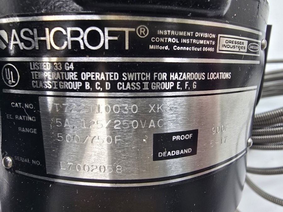 ASHCROFT T722T10030XK3 125/250VAC 5A 500/750’F NSMP