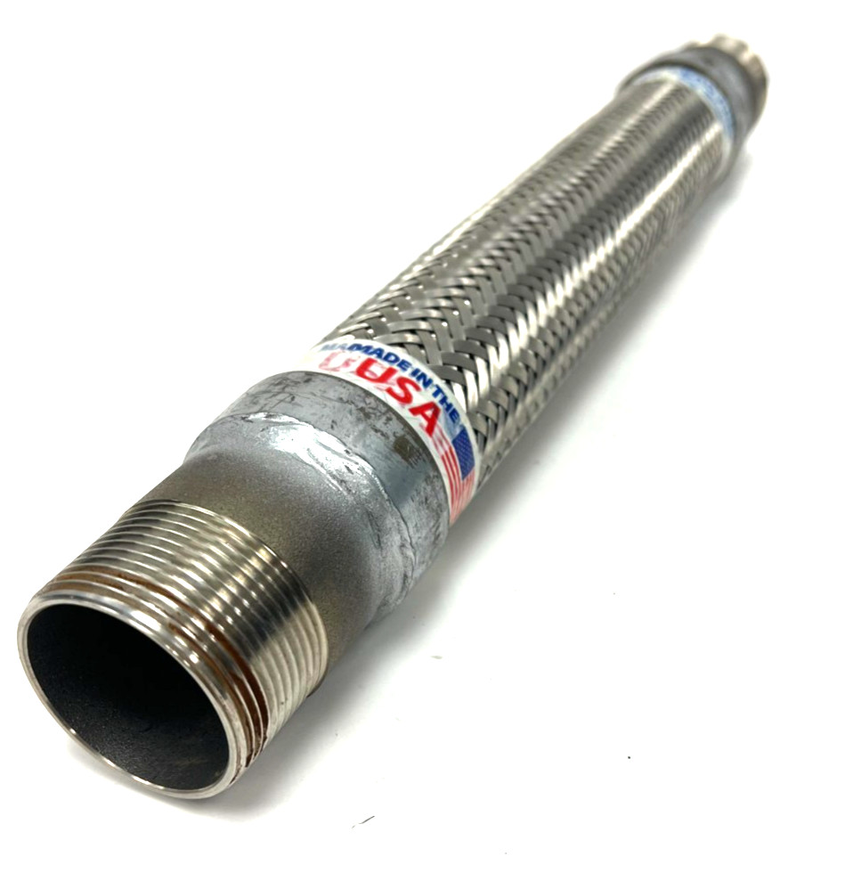 FLEX HOSES STAINLESS STEEL BRAIDED HOSE 1-1/2″ END HOSE DIA. 16″ LENGTH