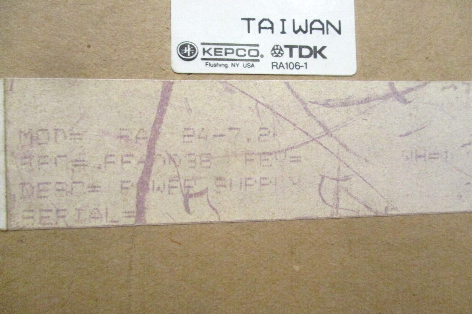 Kepco TDK Power Supply RAx24-7.2K 24V—7.2A 49684HI