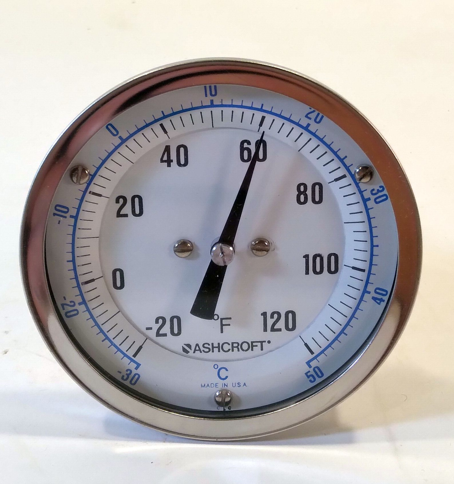 1 NEW ASHCROFT U870143273 3″ -20 to 120F BI-METAL THERMOMETER NIB **MAKE OFFER**