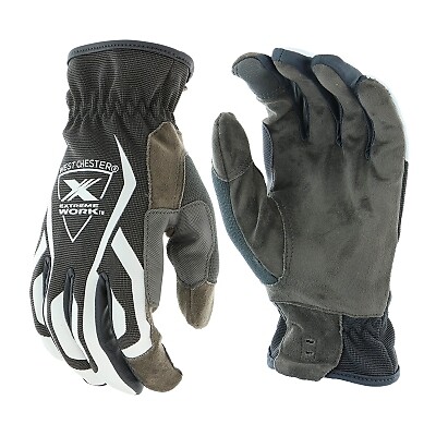 Extreme Work Multipurpose Gloves, Synthetic Leather, 2XL, Black/Gray