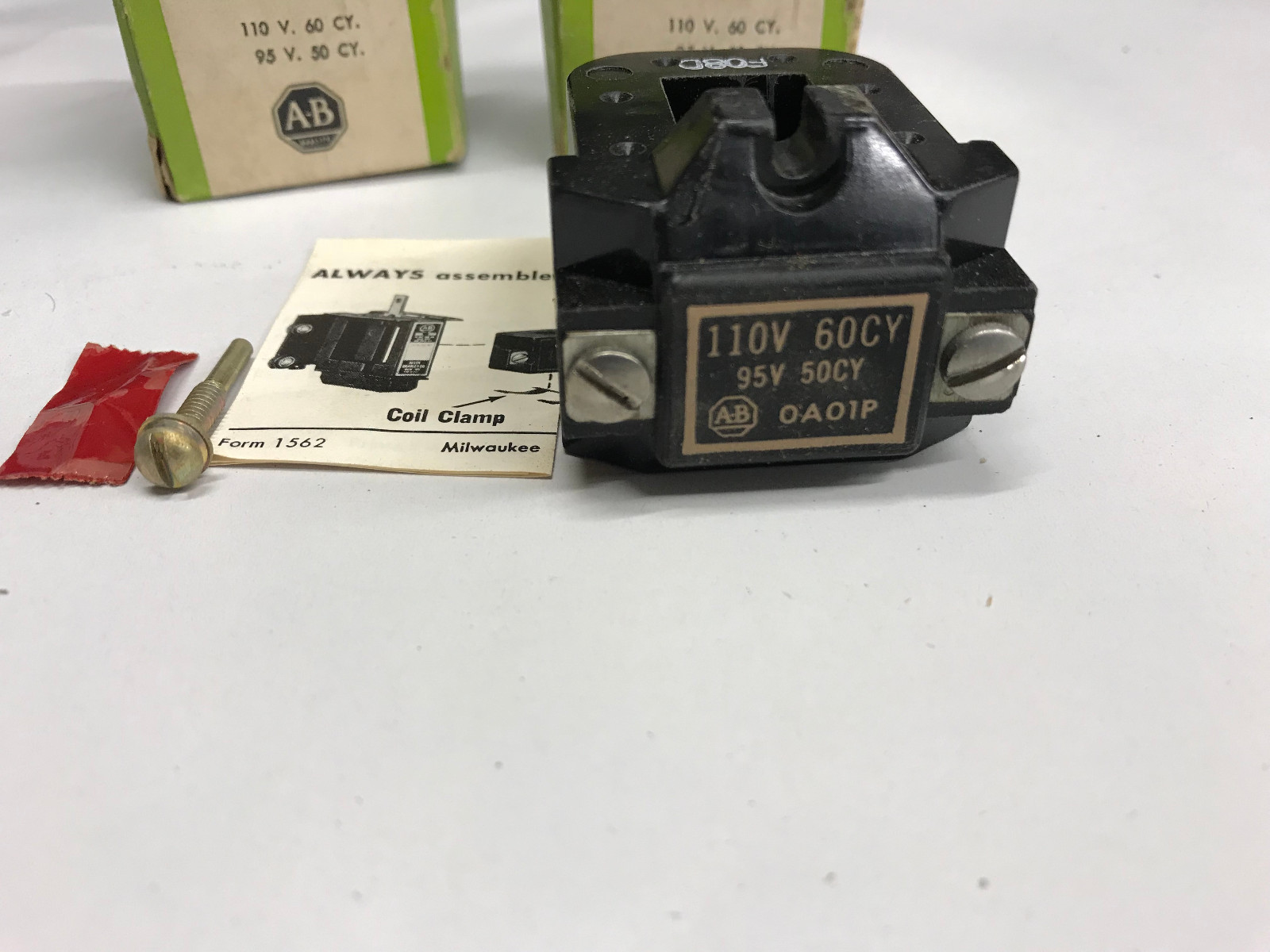 (2) Allen Bradley 0A01P 110V 60 CY 95V 50 CY Coil. NEW SURPLUS