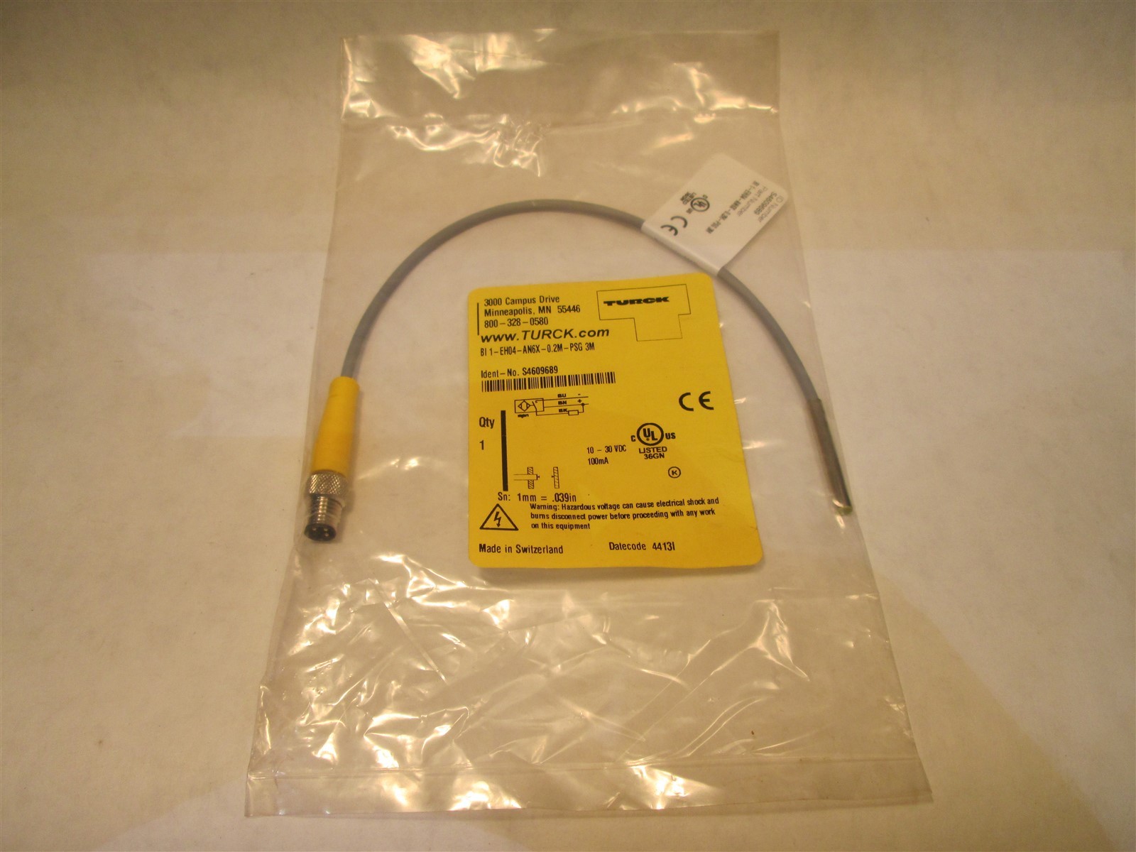 New Turck BI 1-EH04-AN6X-0.2M-PSG 3M Ident-No. S4609689 Sensor