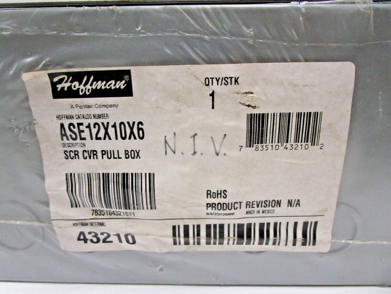 NEW Hoffman ASE12X10X6 SCR CVR Gray Pull/Junction Box Screw Cover