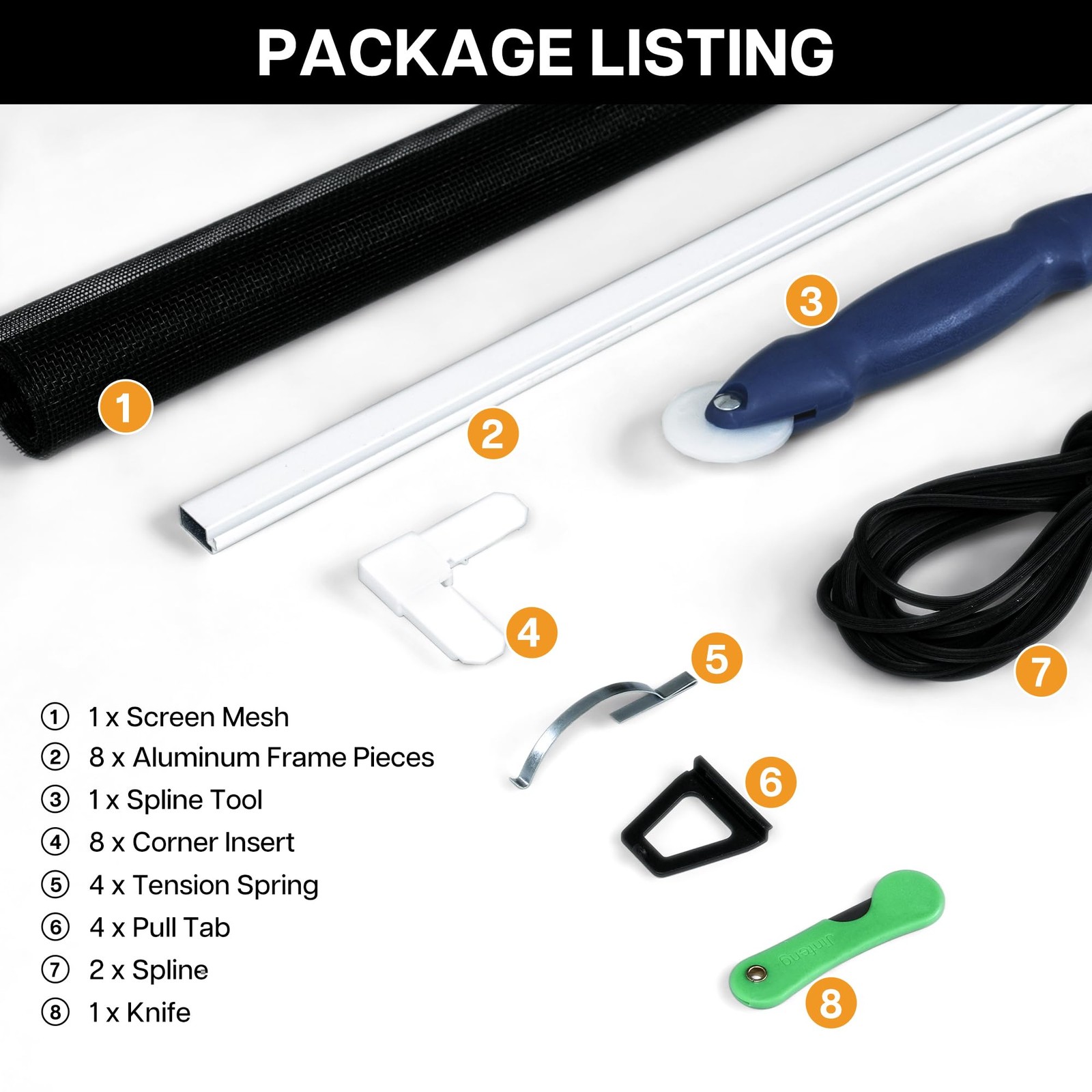 Paramondo 2 Sets DIY Window Screen Frame Kit, Easy White – 46″ Lx 46″W