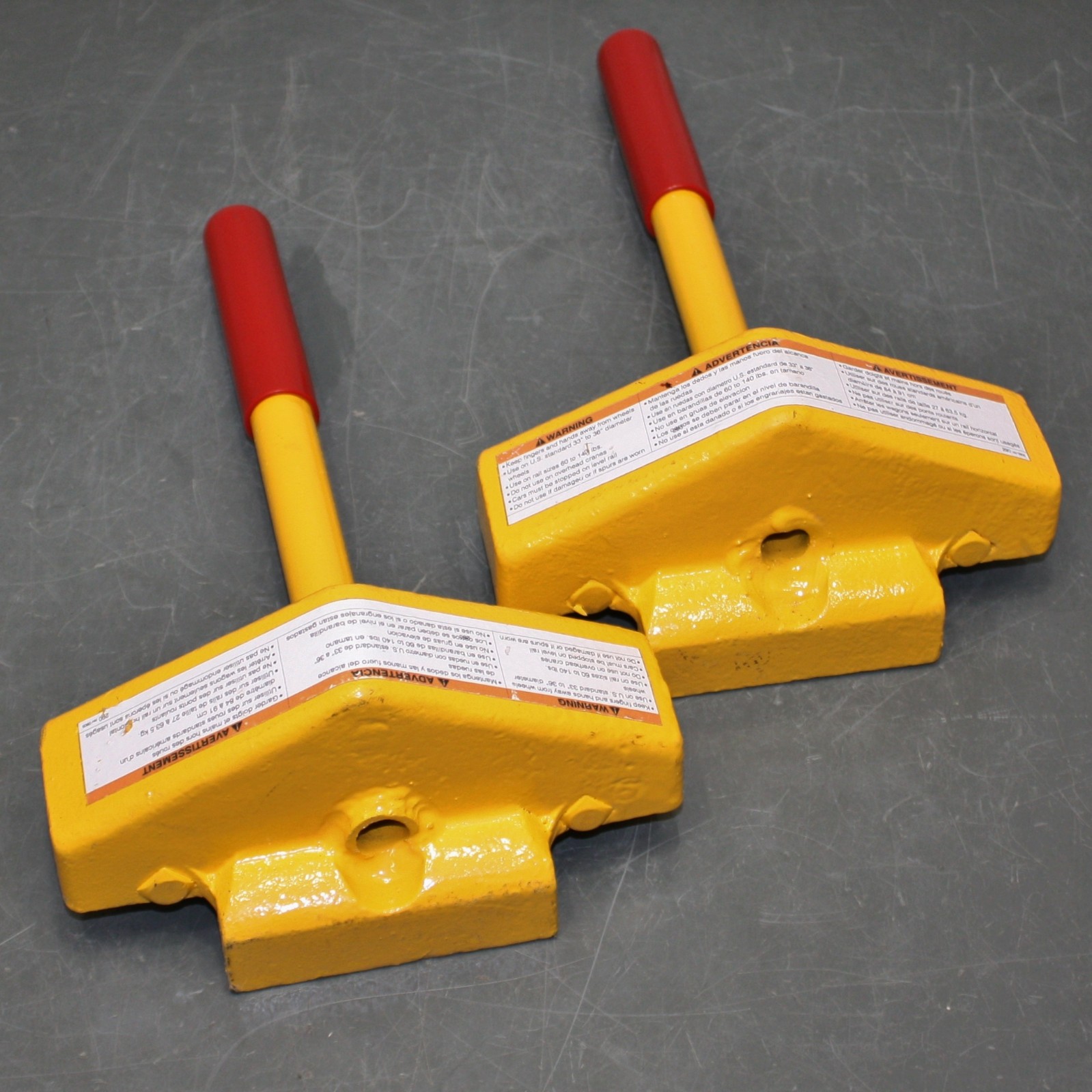 (2) Vestil Railcar Wheel Chock SRC-1, 7-1/2″ x 12-1/2″ x 3-3/4″, Yellow, Steel