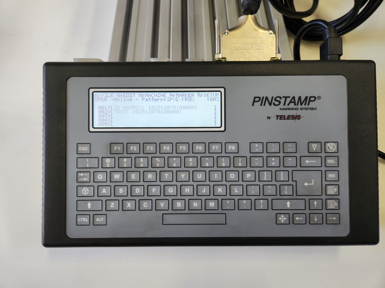 Telesis PinStamp TMP1700 Marking Head, TMC470 Controller and Stand