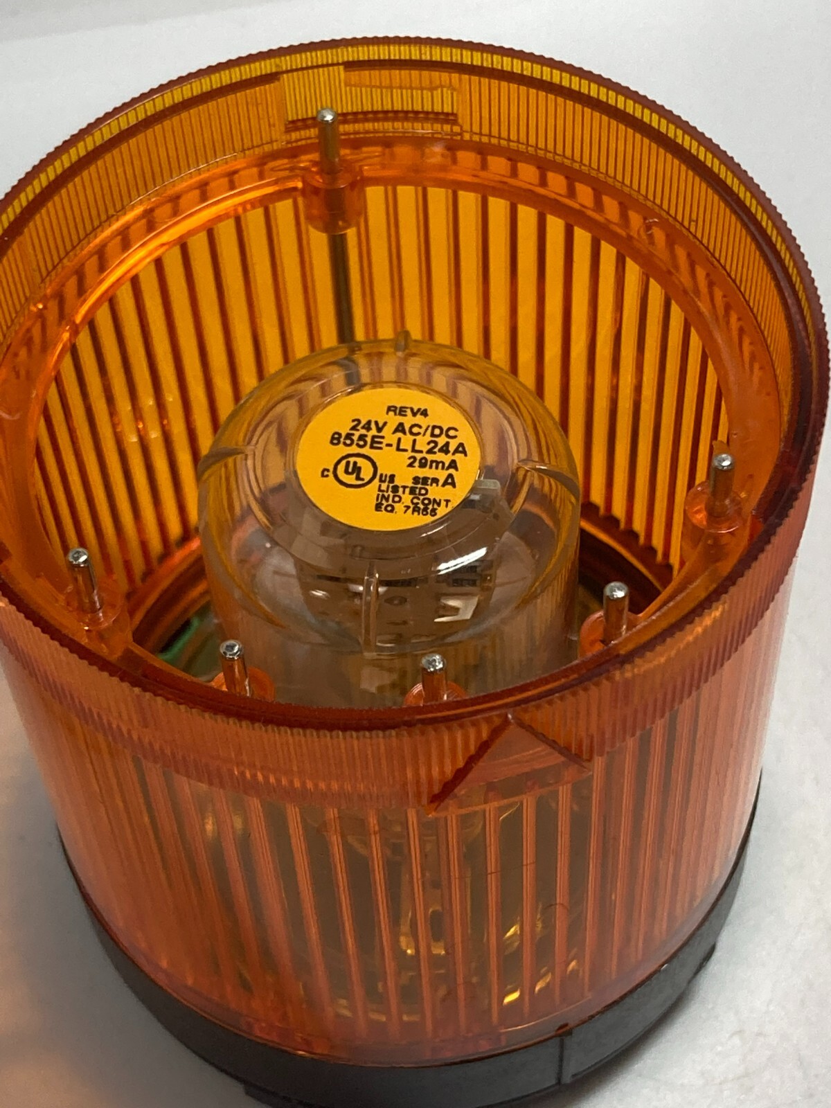 ALLEN BRADLEY 855T-B24TL5 STACK LIGHT AMBER STEADY LED 24VAC/DC 45MA SERIES C