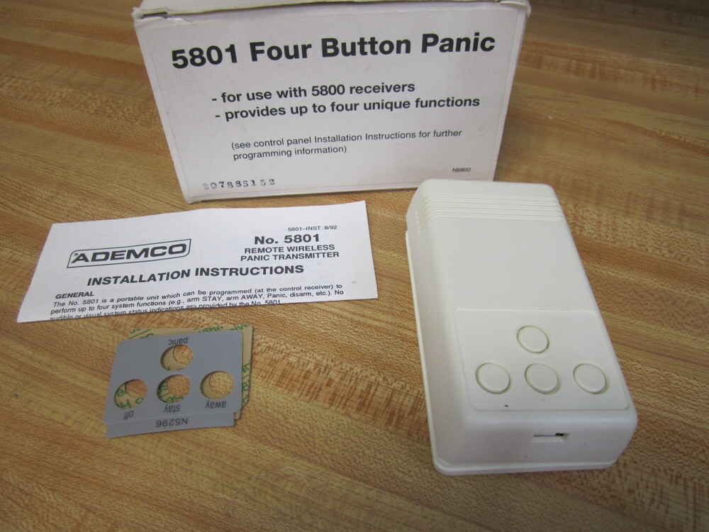 Ademco 5801 Panic Transmitter Model 5801 Battery Removed