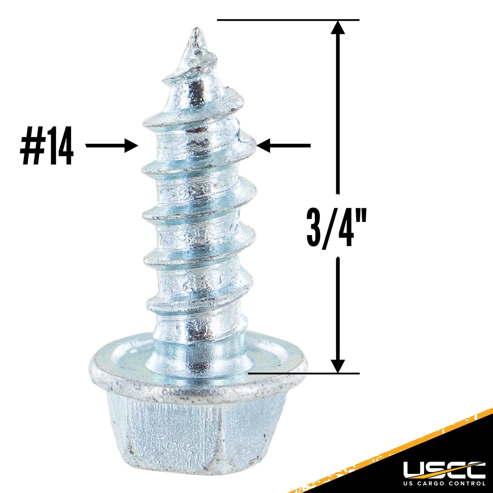 USCC 3/4″ E Track Wood Screws – Hex Head Design – 10PK