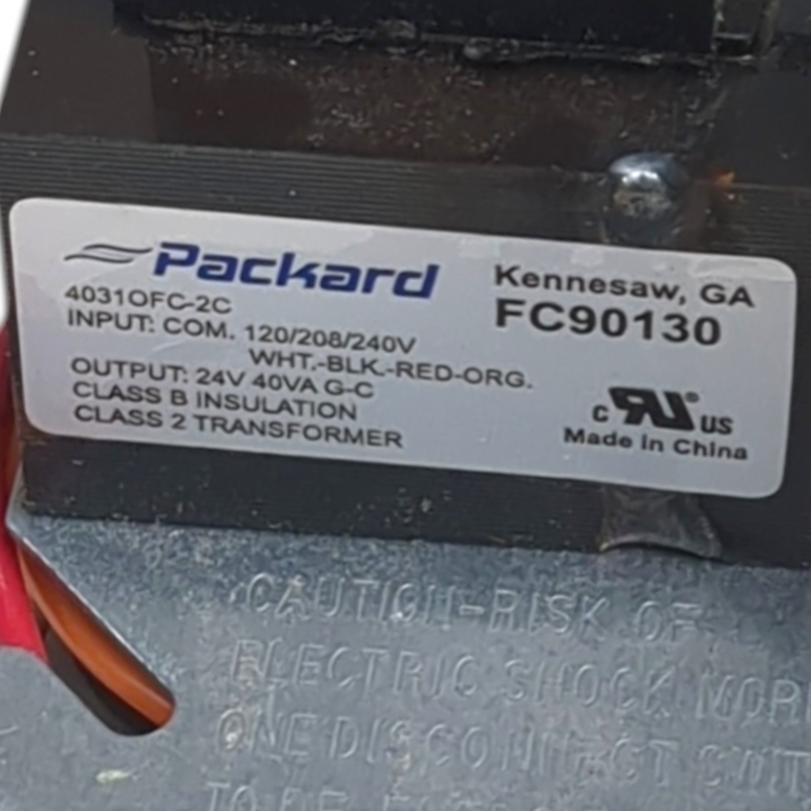 PACKARD FC90130 24010 Fan Control Center 120/208/240V 24V 40VA DPDT