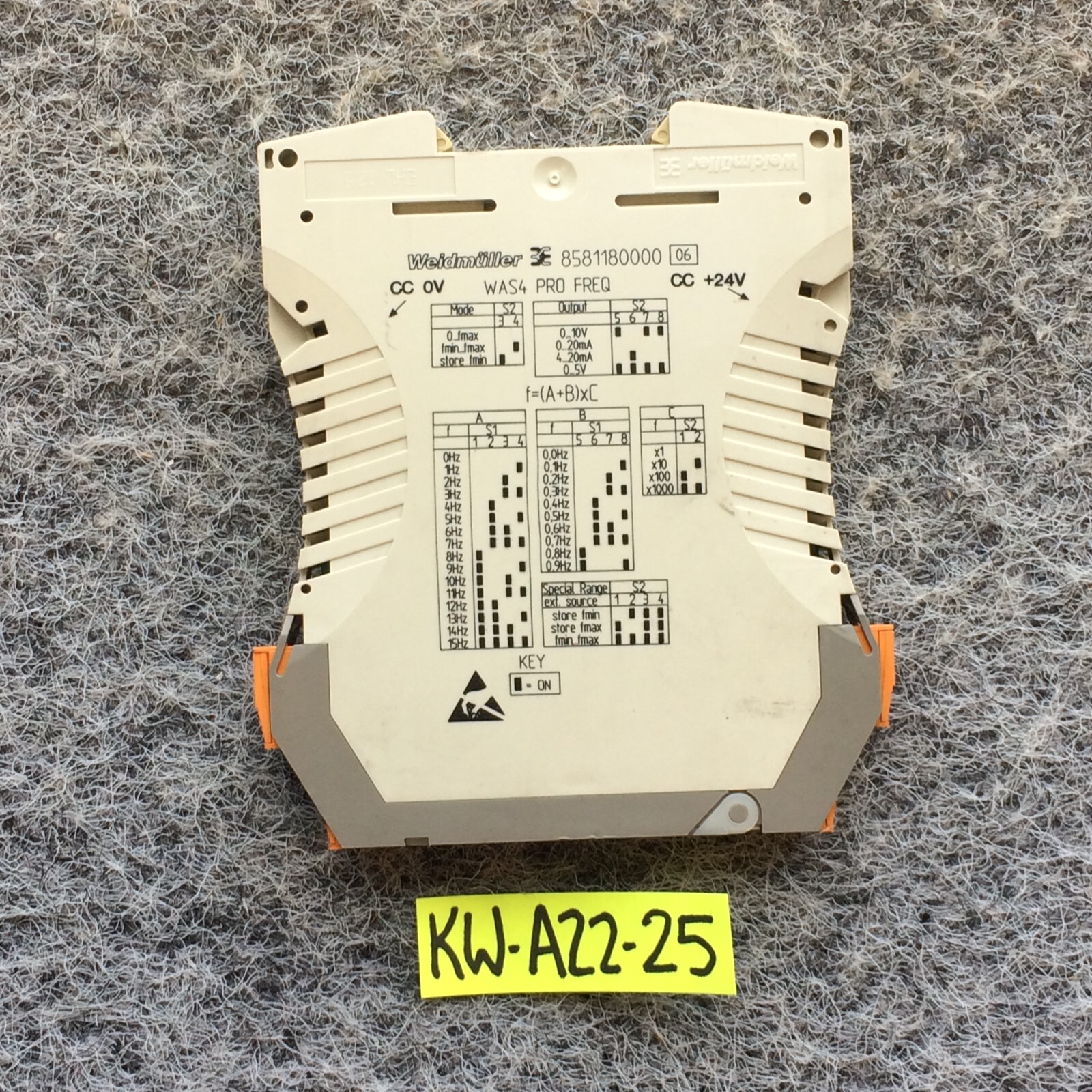 WEIDMULLER WAS4 PRO FREQ – FREQUENCY SIGNAL ISOLATING TRANSFORMER 8581180000