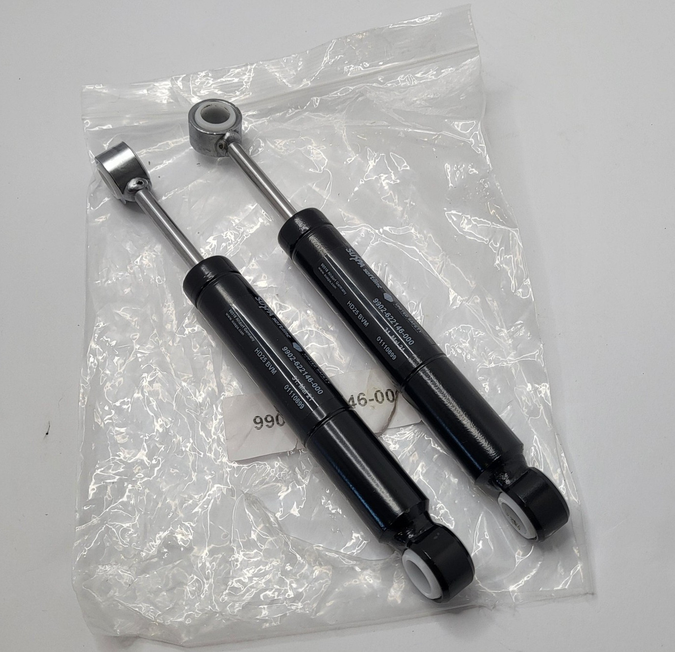 2 Pack SUSPA Softline 9902-622146-000 Shock Absorbers HD25 Dampers Black