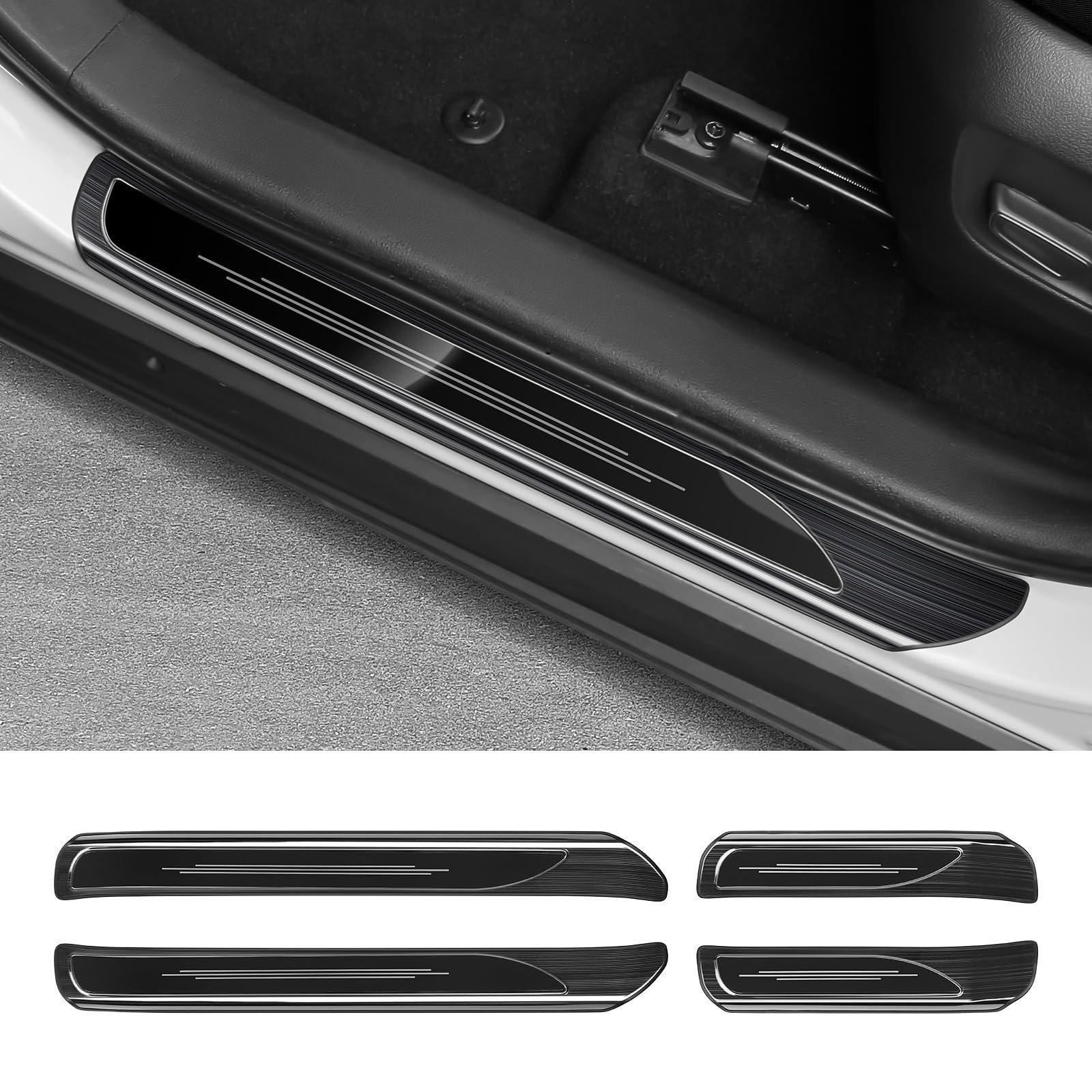 4PCS Door Sill Protector for Toyota 2025 2024 2023 2022 2021 2020 2019 RAV4 H…