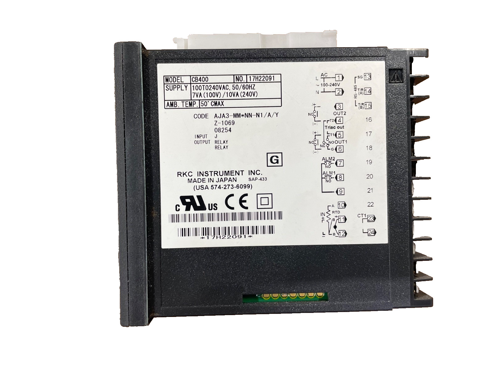 RKC CB400, TEMPERATURE CONTROLLER, AJA3-MM*NN-N1/A/Y