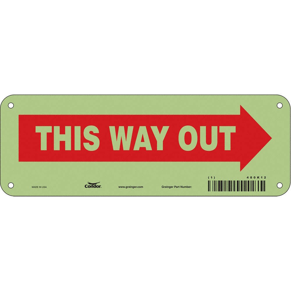CONDOR 480K12 Safety Sign,3 1/2in x 10in,Polyethylene 480K12
