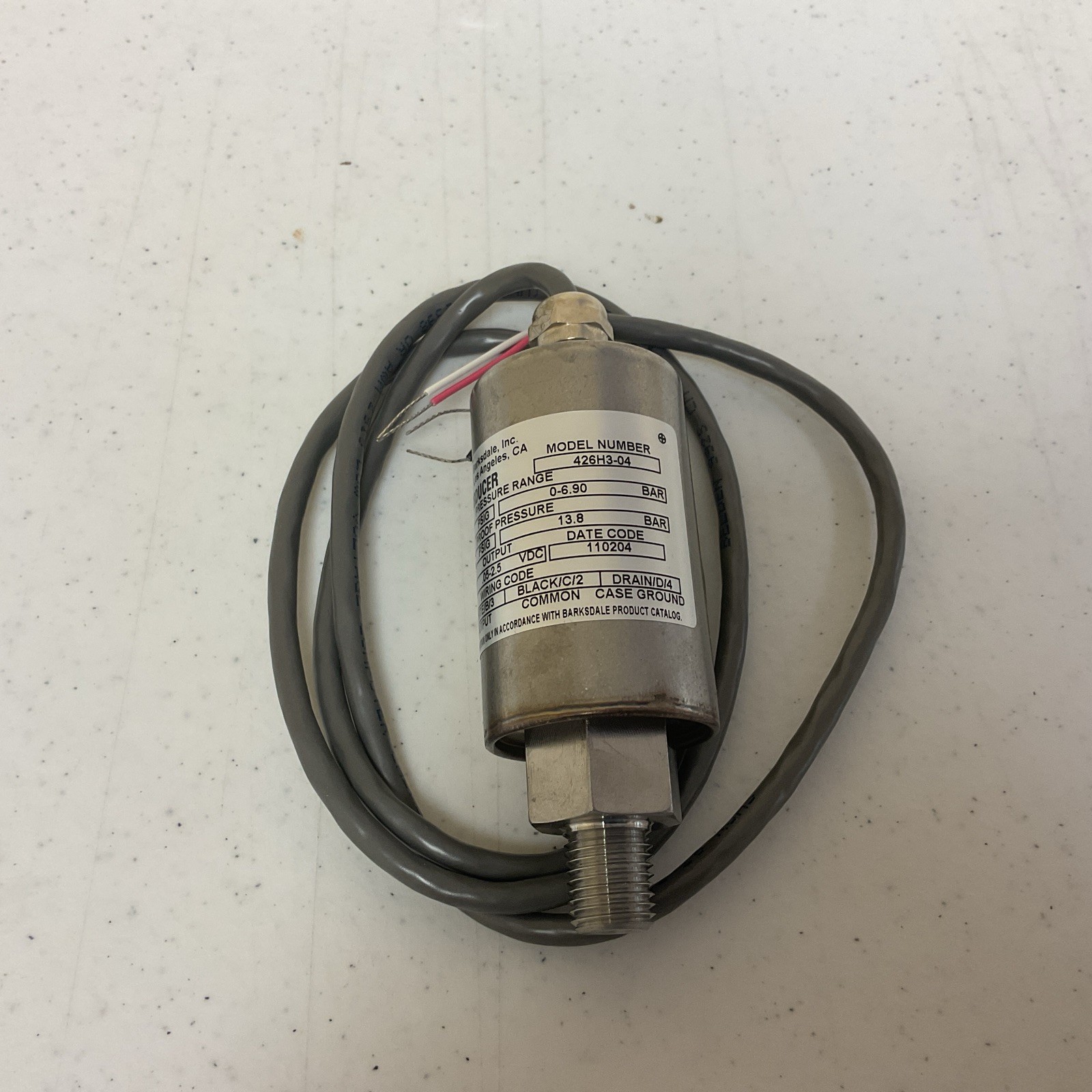 NEW, BARKSDALE 426H3-04 PRESSURE TRANSDUCER, 00-100 PSIG, FREE SHIPPING