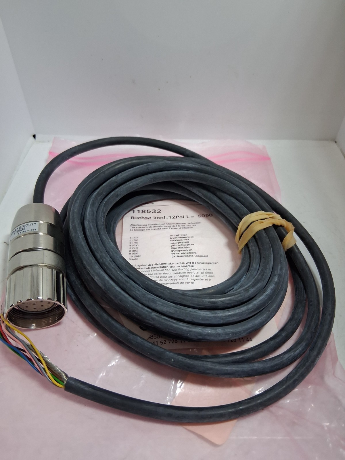 BAUMER 118532 CONNECTOR CABLE 12 PIN FEMALE NIB