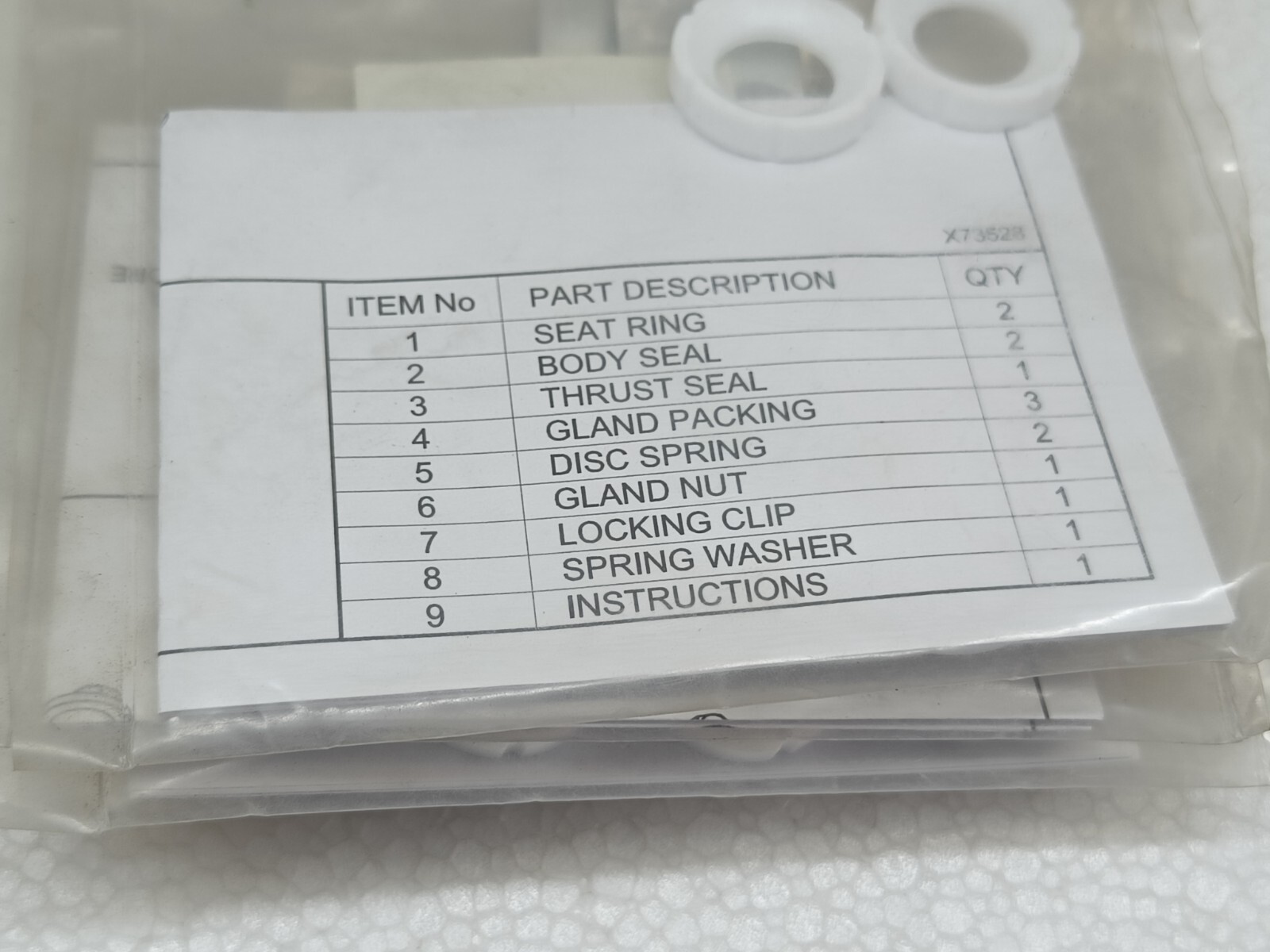 LOT OF 6 WORCSETER CONTROLS 07ARK44-TT DN 20 / 05ARK59-TT DN 15 REPAIR KIT