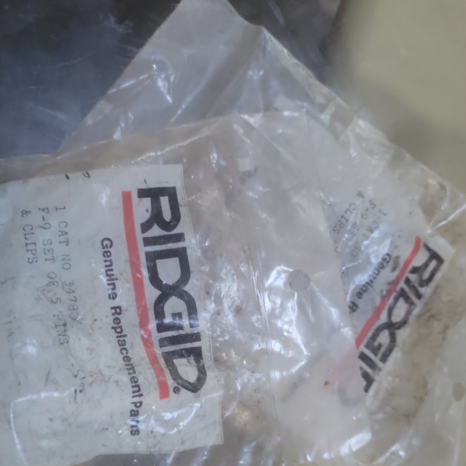 RIDGID 34780 F-9 Set of 5 Pins & Clips Genuine Replacement Parts Lot Of 2