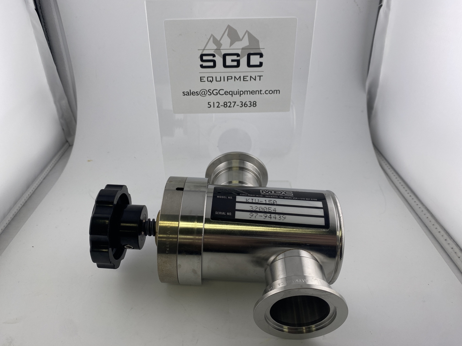 MDC Vacuum Products KIV-150 Inline Angle Vacuum Valve PN: 320054