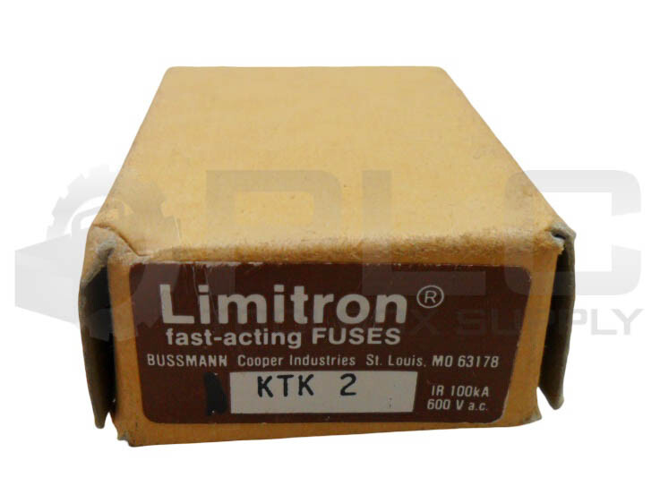 NEW BOX OF 9 BUSSMANN KTK 2 FAST ACTING FUSE 2A 600VAC