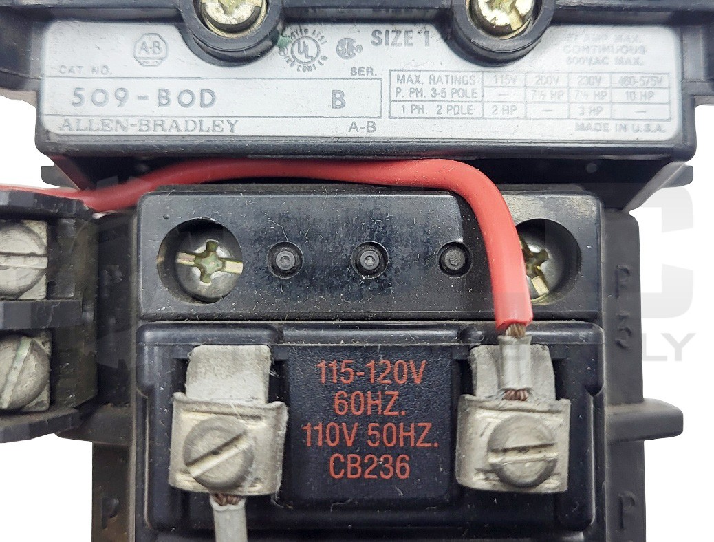 ALLEN BRADLEY 509-BOD /B STARTER W/ CB236 COIL W/ 42185-800-00