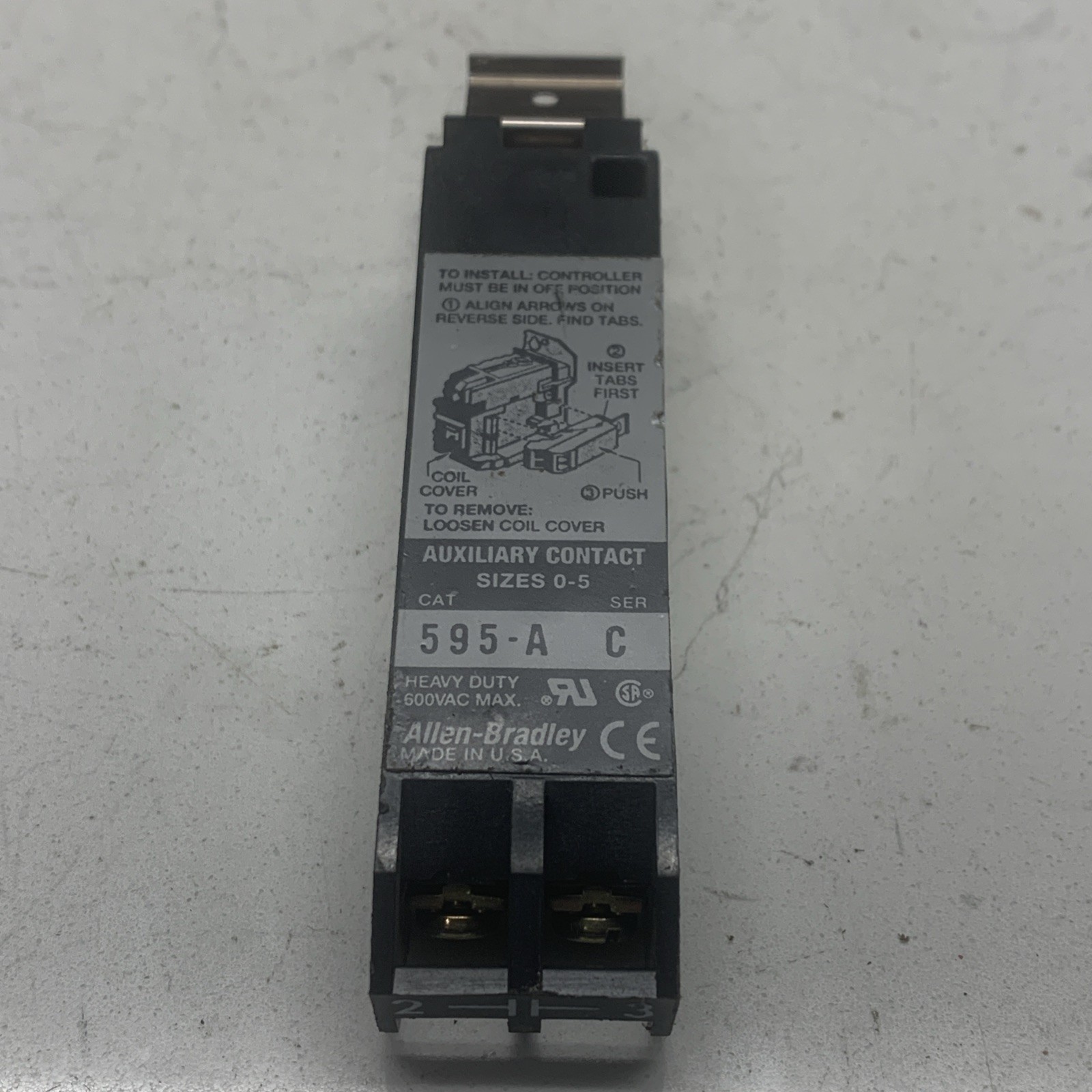 Allen Bradley 595-A Auxiliary Contact Size 0-5/Series C