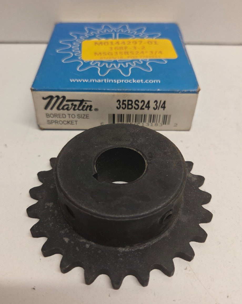 NEW IN BOX! MARTIN 3/4″ BORE 24 TEETH ROLLER CHAIN SPROCKET 35BS24-3/4