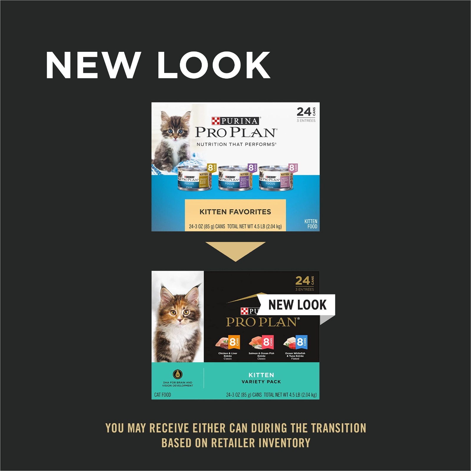Purina Pro Plan High Protein Wet Kitten Food Variety Pack, 2PACK (24) 3 oz. Ca