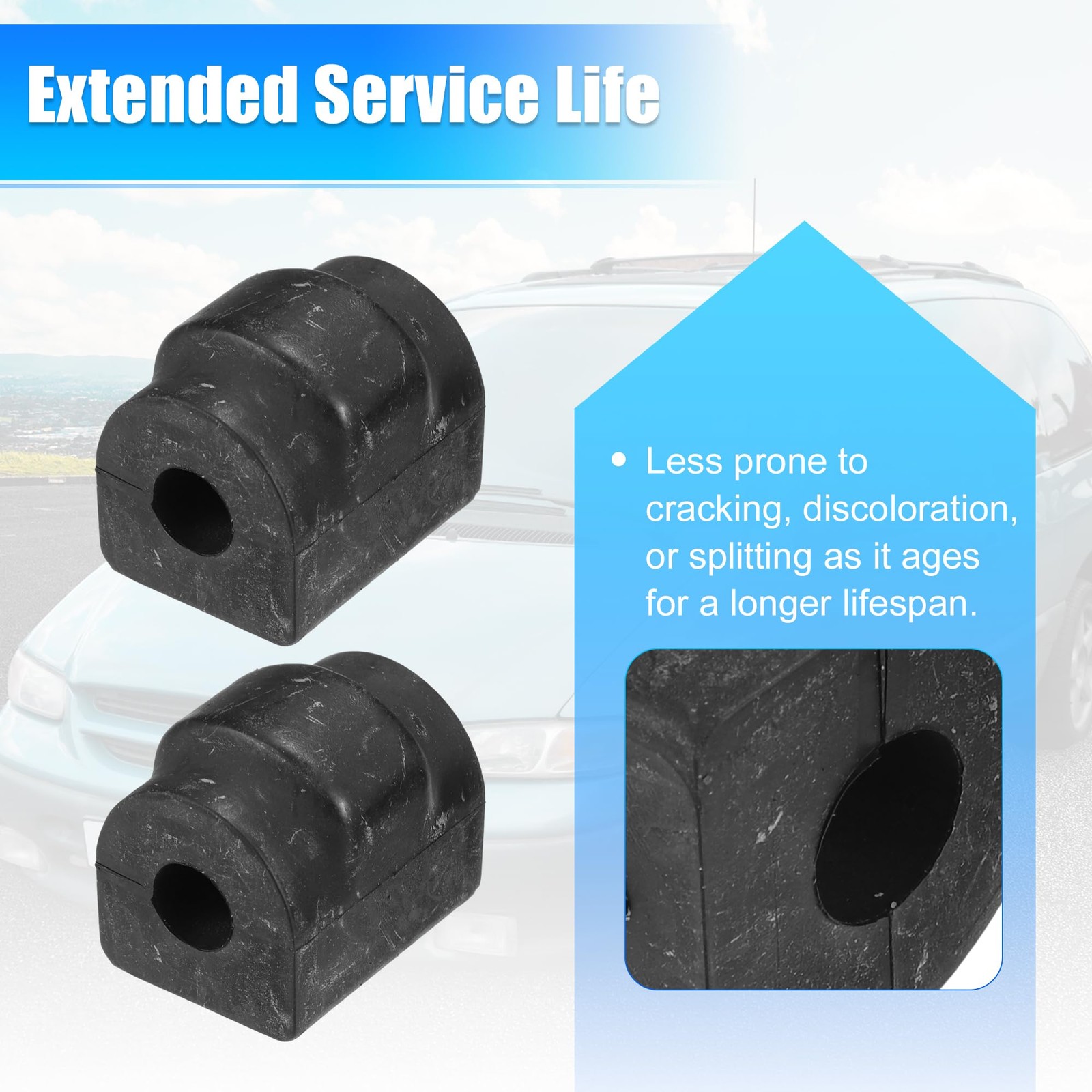 uxcell 2pcs Car Suspension Stabilizer Bar Bushings 1.37″x1.22″x1.57″, Black