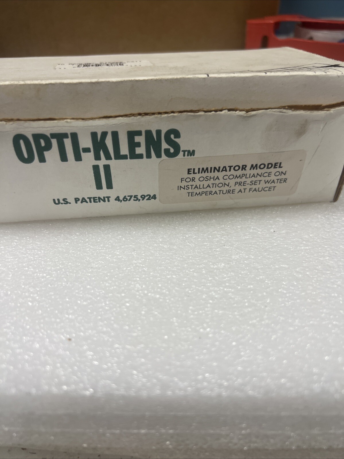Opti Klens II LAB Eye Wash Fountain Eliminator Model *NEW*