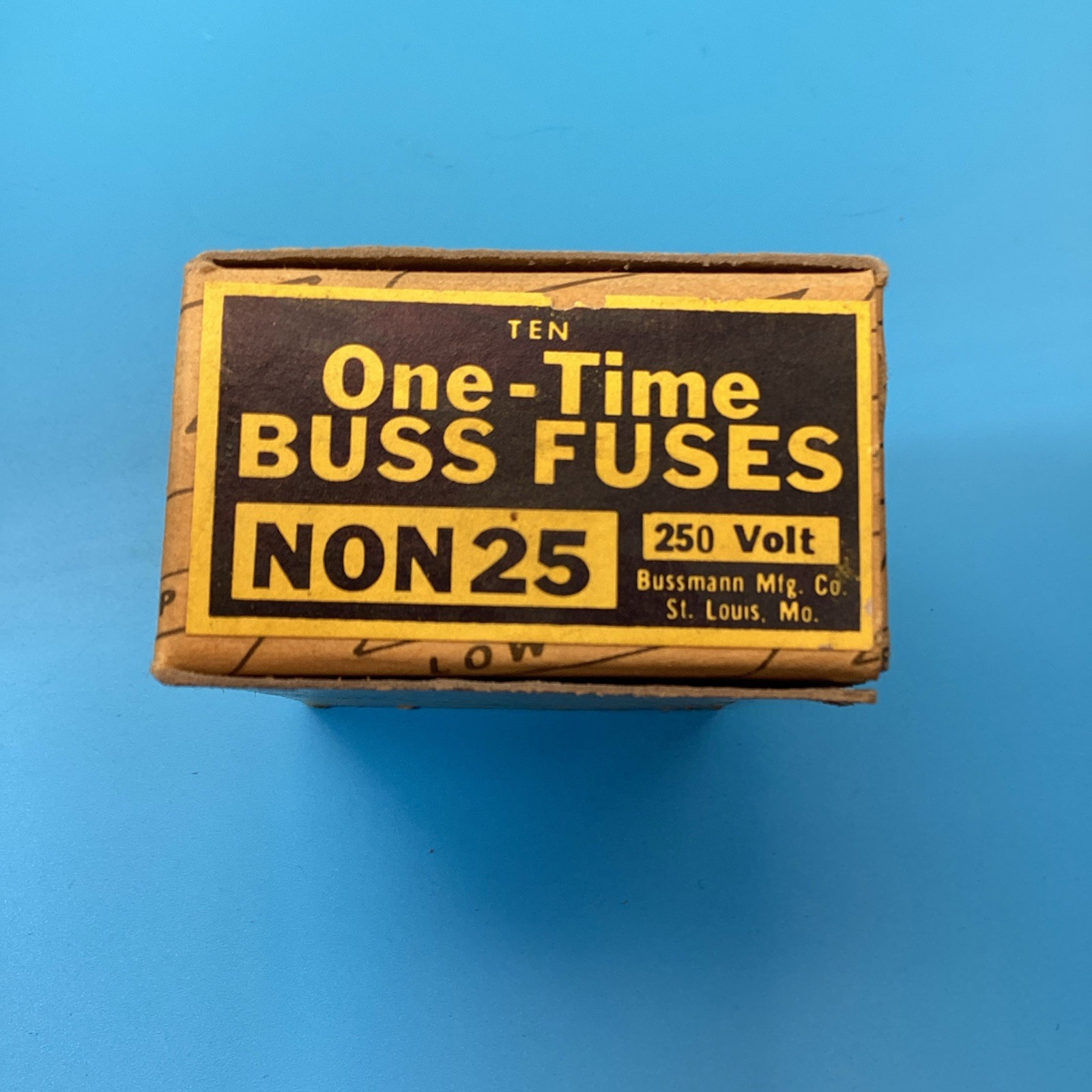 BUSS NON 25 One Time Fuses 250 V (box Of 10) #2 Ships FREE