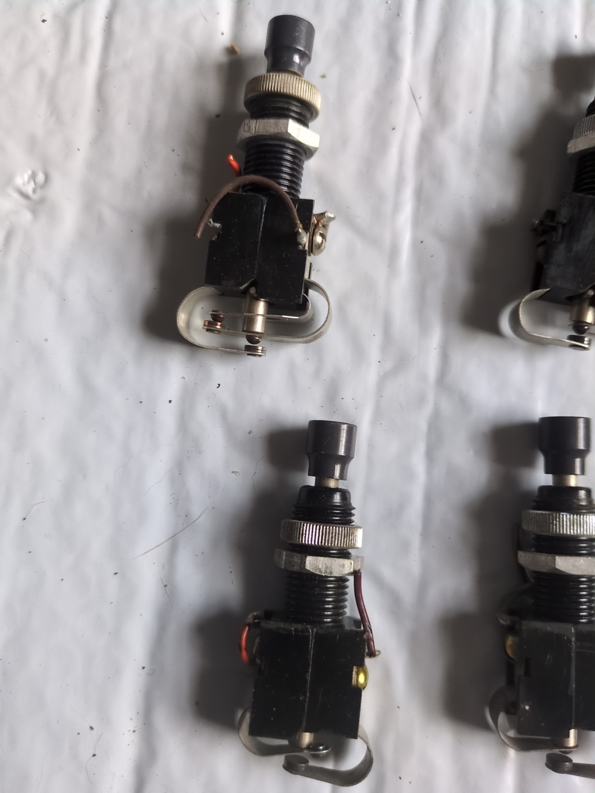 L & N (Lot of 5) Vtg. Push Button Panel Mount electric Switches Wholesale Deal