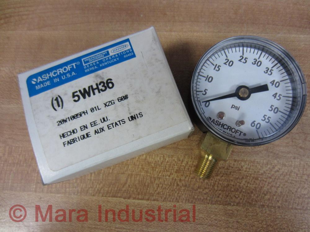 Ashcroft 20W1005PH 01L XZG 60# Gauge 0-60 Psi 1/8″ 5WH36