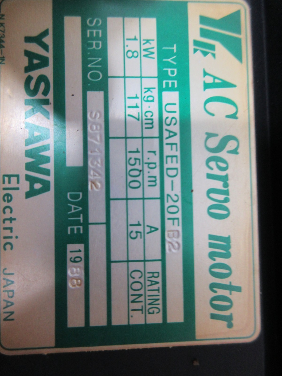 *SPECIAL PRICE* YASKAWA SERVO MOTOR USAFED-20FB2 20F B2 UTOPI-500UB