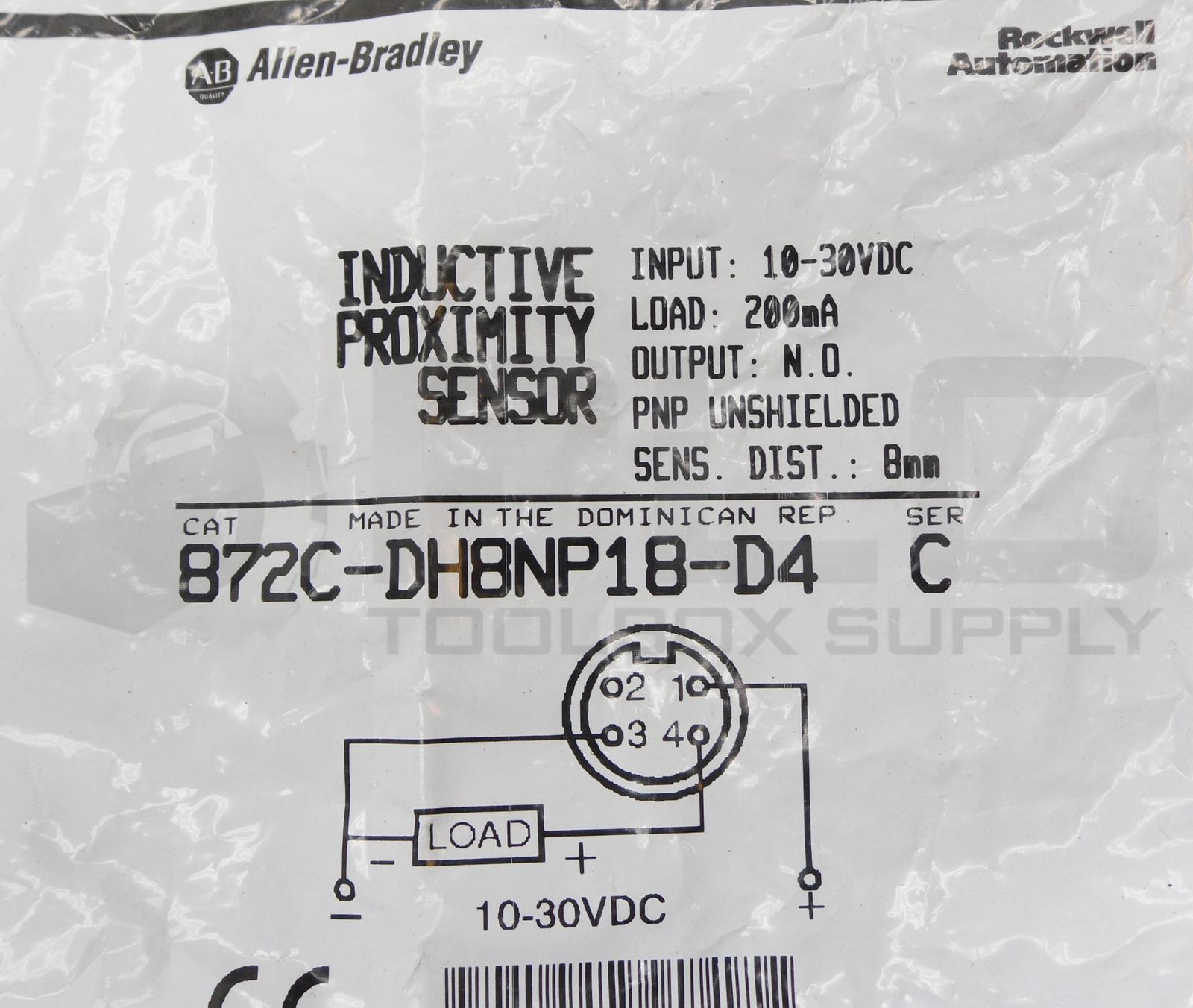 SEALED NEW ALLEN BRADLEY 872C-DH8NP18-D4 /C INDUCTIVE PROXIMITY SENSOR 10-30VDC