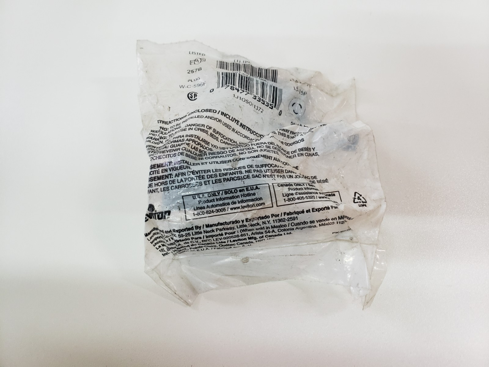 UNUSED – Leviton 257B Male Connector Plug W-C-596F
