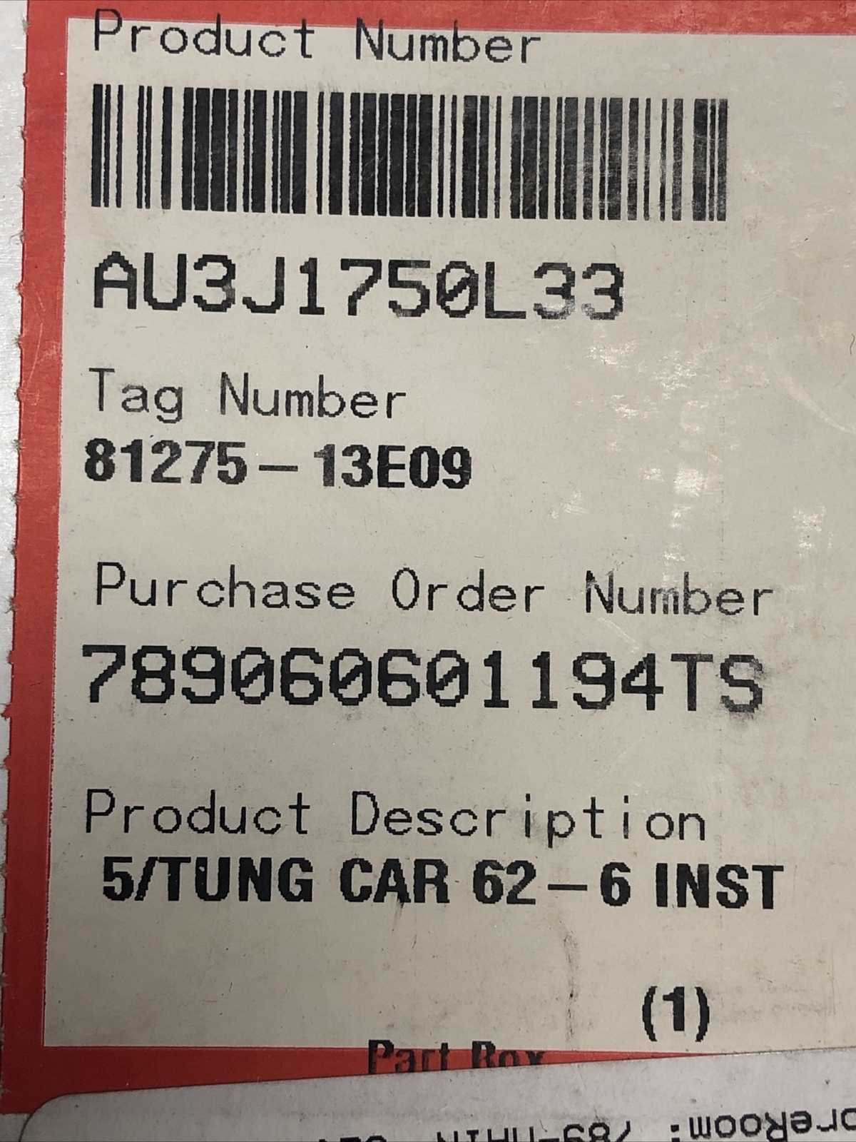 Flowserve AU3J1750L33 Tungston Carbide Insert