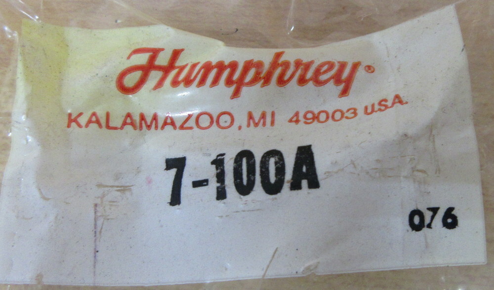 Humphrey 7-100A Subbase End Plate Kit 7100A