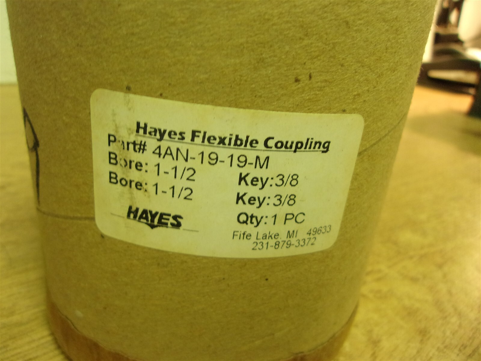 NEW Hayes 4AN-19-19-M 1-1/2″ Bore Key 3/8 Flexible Coupling *FREE SHIPPING*