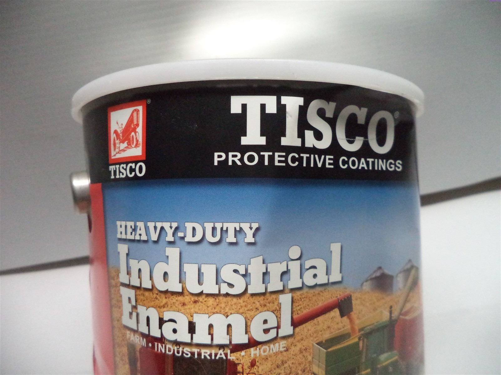 Dented Can 1 Gallon Tisco Heavy-Duty Industrial Enamel IHC Red TP110