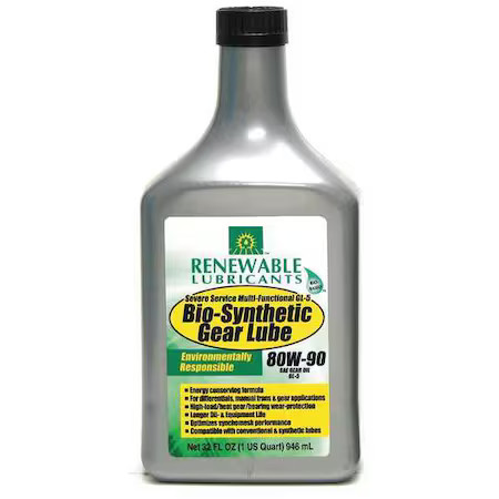 Renewable Lubricants 82131 Gear Oil, 1 Qt, Bottle, Light Golden