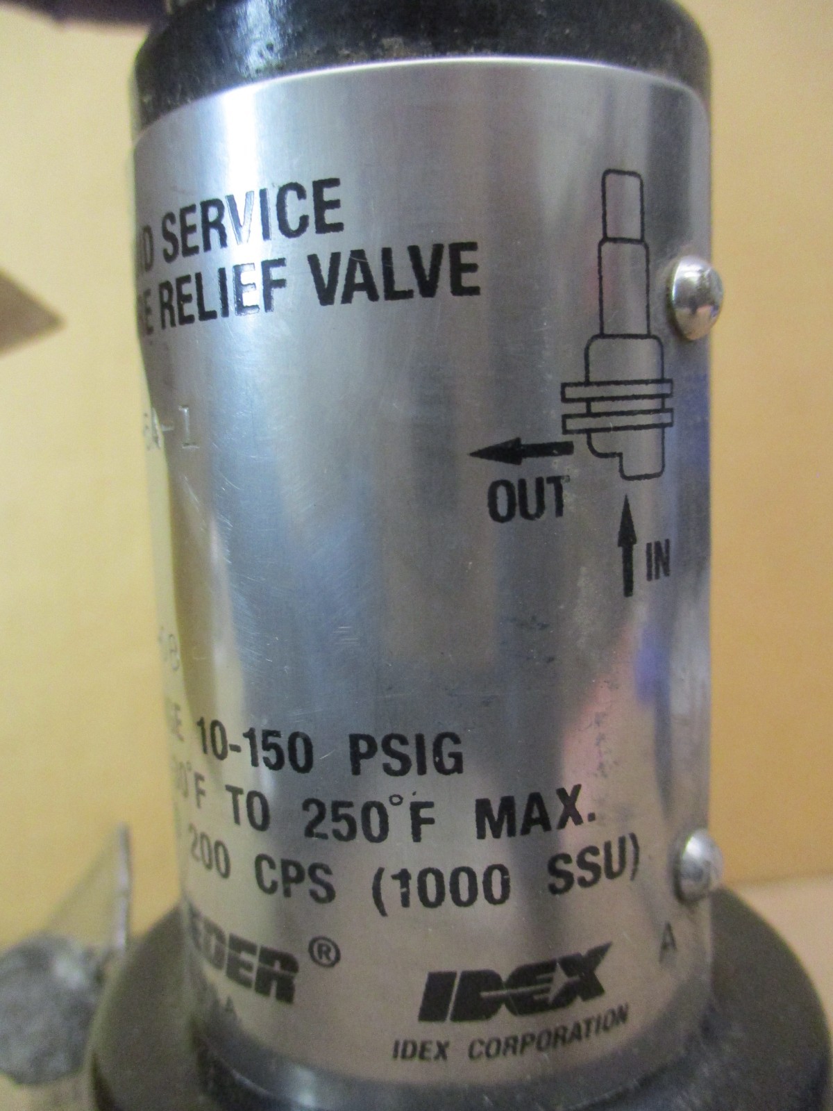 ECO Liquid Service Pressure Relief Valve VR-6A-1 Set P.S.I. 50 Idex 53606WVS