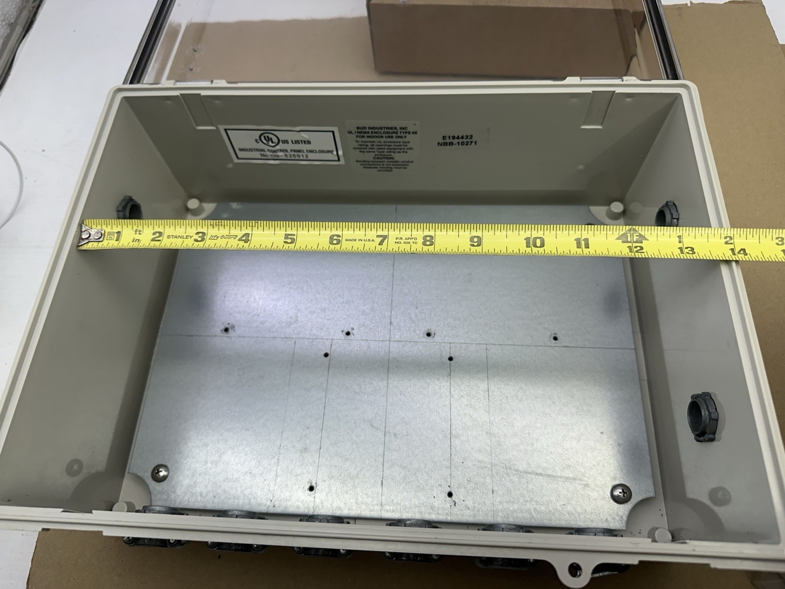 Bud Industries NBB-10273 Light Gray Style B Plastic Indoor Box with Clear Door