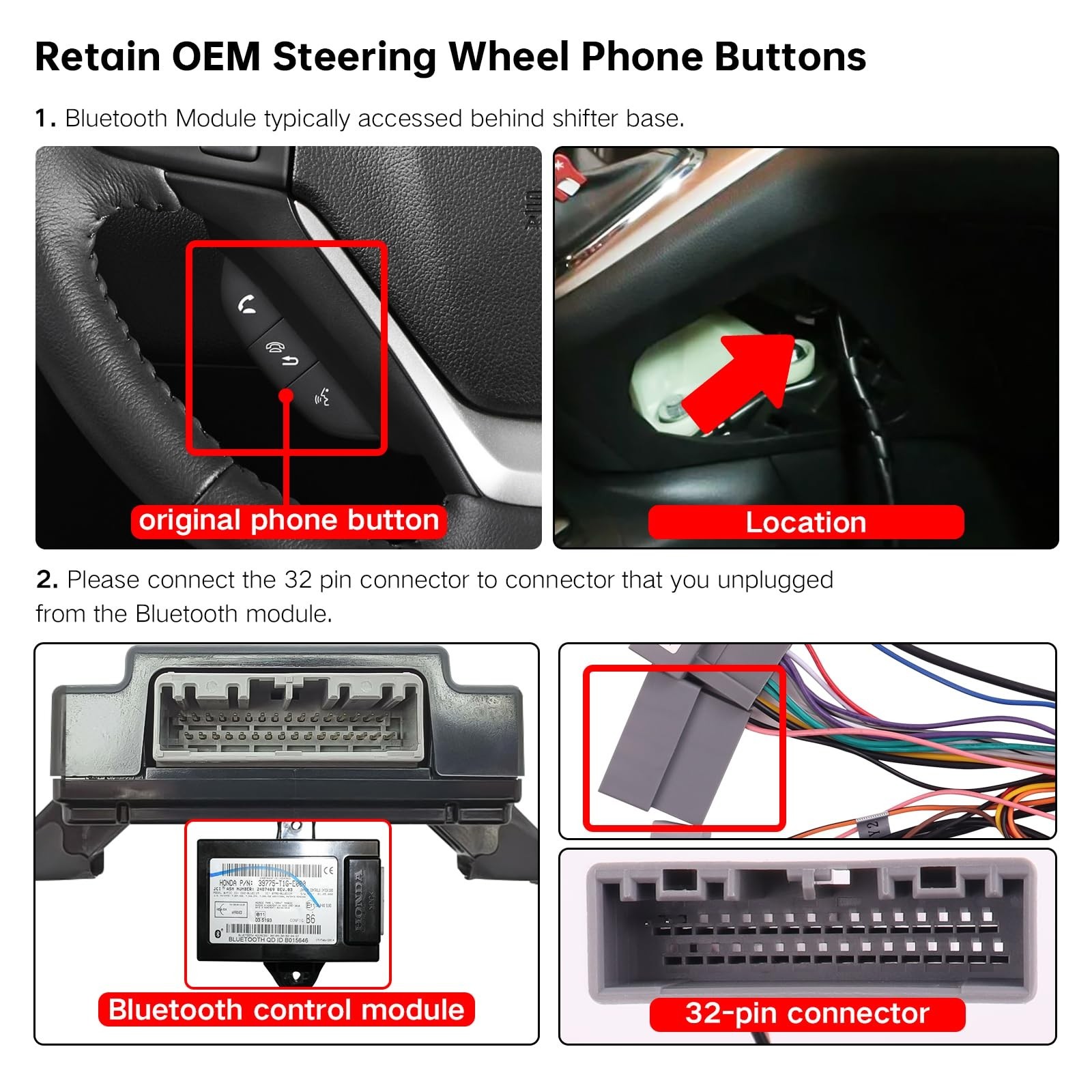 16PIN Car Radio Wiring Harness for Honda CR-V 2013-2014 2.4L, Aftermarket Ste…