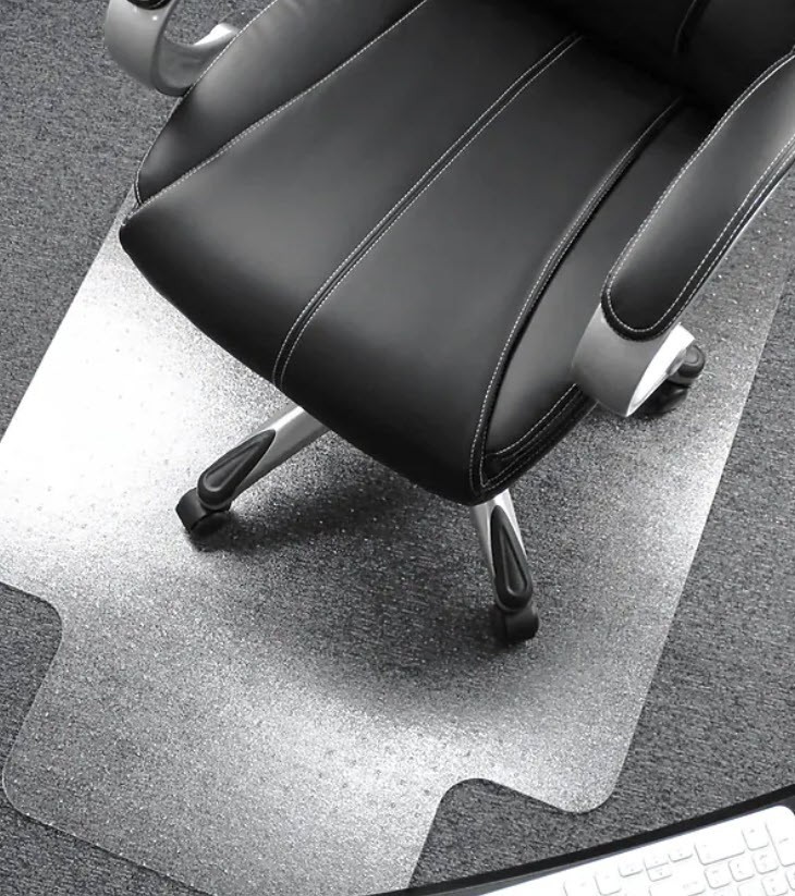 Floortex Ultimat Cleartex 48×53 Carpet Chair Mat with Lip for Medium Pile Carpet
