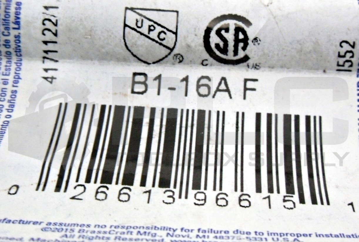LOT OF 7 NEW BRASSCRAFT B1-16AF 16″ FAUCET HOOKUP 3/8″ TO 1/2″ BRAIDED STEEL