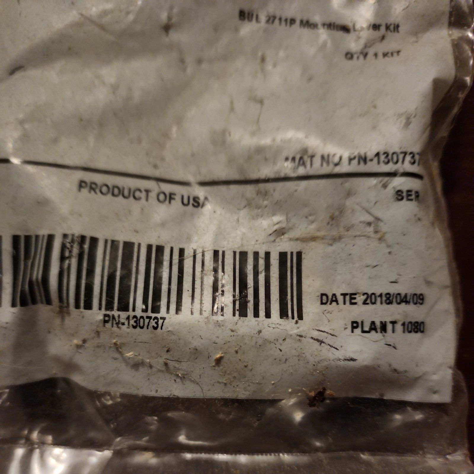 ALLEN BRADLEY PN-130737, BUL2711P MOUNTING LEVER 4 PIECE KIT, 2 PACKS